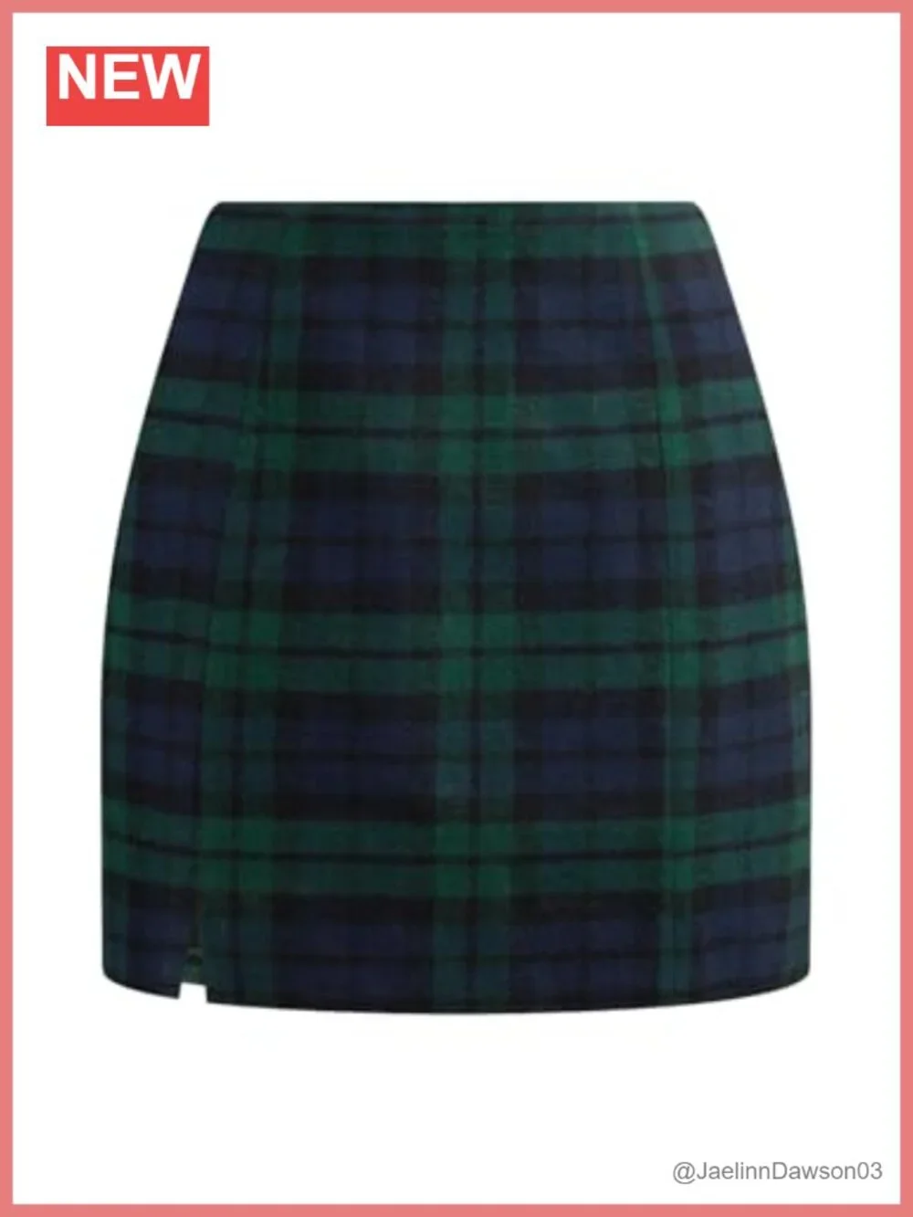 NIMIN Women's High Waist Plaid Bodycon Pencil Mini Skirt, Fall Winter Office